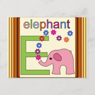 Elephant Letter E Postkarte