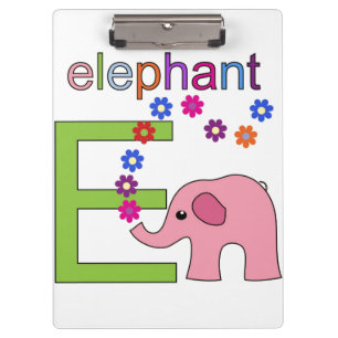 Elephant Letter E Zwischenablage Klemmbrett