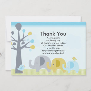 Elephant Liebe Babydusche Danke Karte