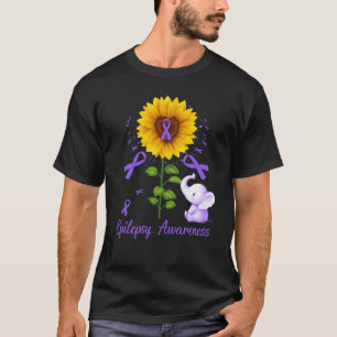 Elephant Lila Ribbon Epilepsie Bewusstsein Sonnenb T-Shirt