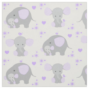 Elephant Lila Safari Animal Kinderzimmer Baby Girl Stoff