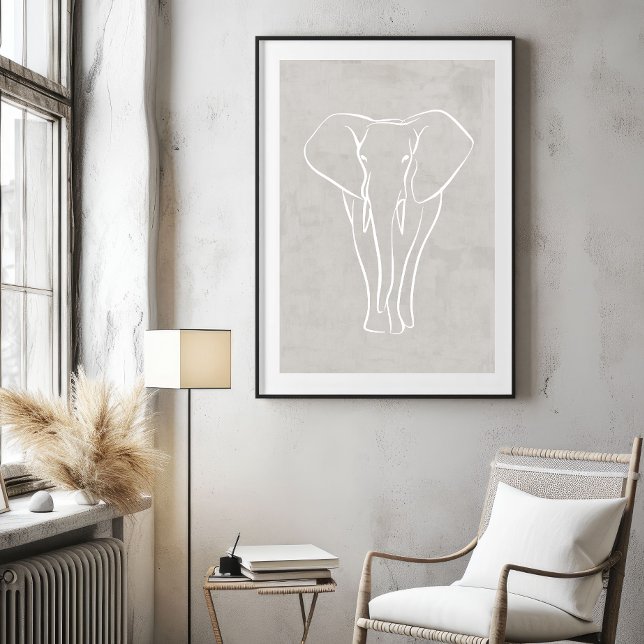 Elephant Line Art | Minimalistisch Safari-Poster Poster (Von Creator hochgeladen)