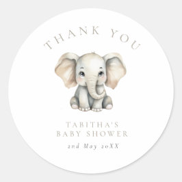 Elephant Little Peanut Baby Shower Thank You Runder Aufkleber