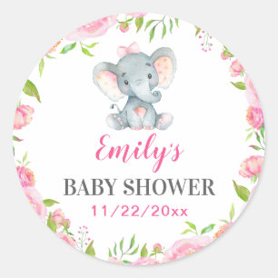 Elephant Little Peanut Girl Babydusche Sprinkle Runder Aufkleber