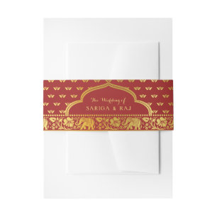 Elephant, Lotus Blume & Mundap Arch Wedding Einladungsbanderole