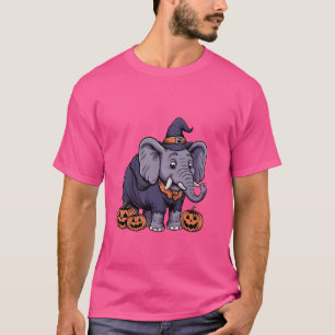 Elephant Lover Beängstigend Pumpkin Hexenelephant  T-Shirt