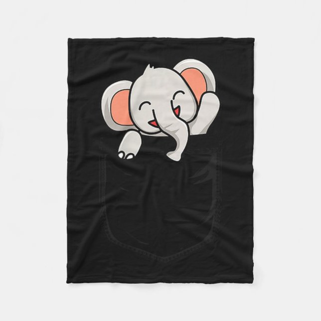Elephant Lovers Cute Funny Elephant In Cket  Fleecedecke (Vorderseite)