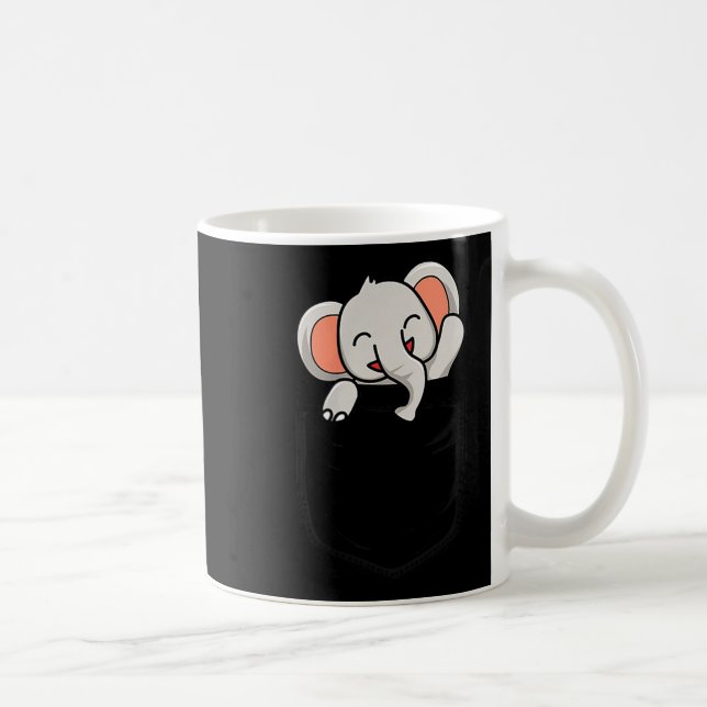 Elephant Lovers Cute Funny Elephant In Cket  Kaffeetasse (Rechts)