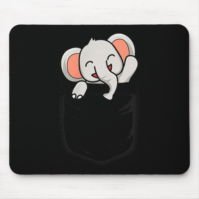 Elephant Lovers Cute Funny Elephant In Cket  Mousepad (Vorne)