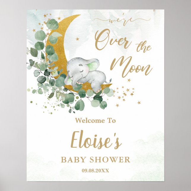 Elephant Lune verte Affiche de bienvenue neutre po (Devant)