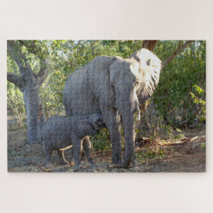 Elephant Maman and Baby 20 x 30Jigsaw Puzzle
