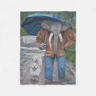 Elephant Man Dog Wandern Fantasy Art Blanket Fleecedecke
