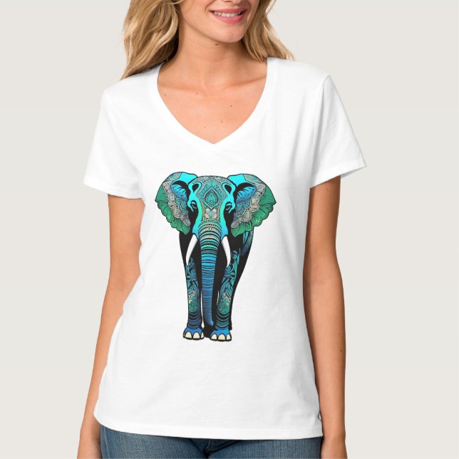 Elephant Mandala Silhouette T-Shirt (Vorderseite)