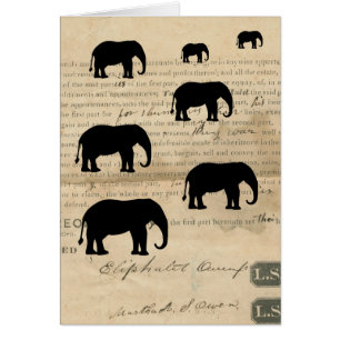 Elephant März auf der Deed Ephemera Card der 1860e