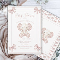 Elephant Mauve Toile Vintag Baby Dusche