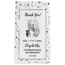 Elephant Merci Anniversaire Fête Petit sac cadeau