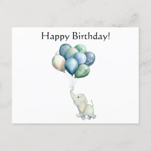 Eléphant mignon avec Balloons Carte postale