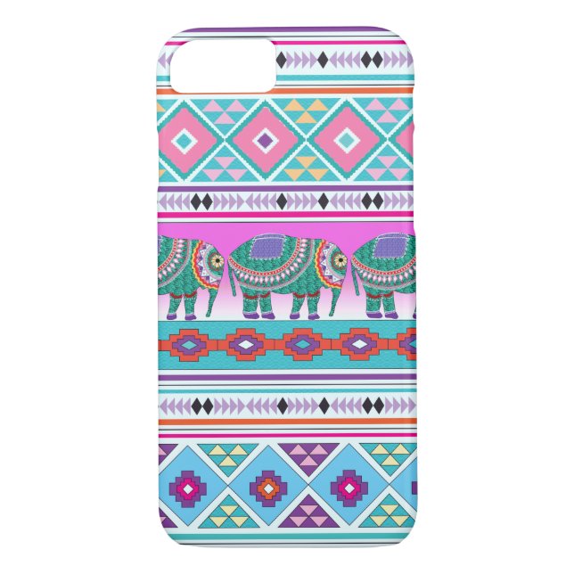 Elephant mit Aztec Pattern iPhone 7 Fall Case-Mate iPhone Hülle (Rückseite)
