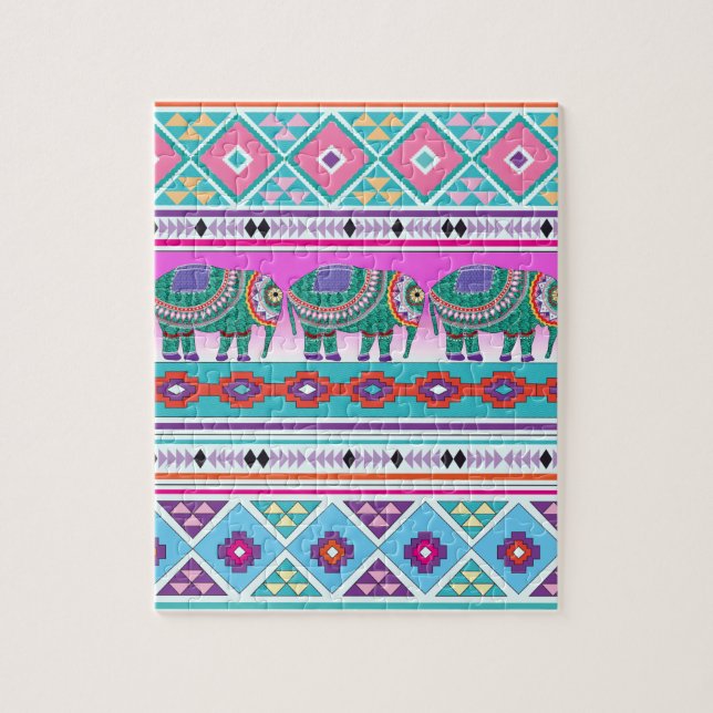 Elephant mit Azteken-Muster (Vertikal)