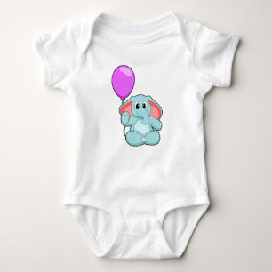 Elephant mit Balloon Baby Strampler