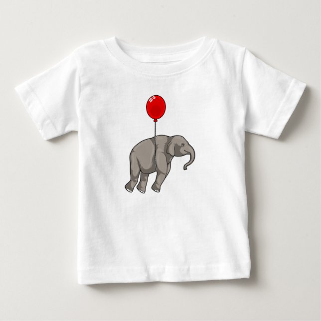 Elephant mit Balloon Baby T-shirt (Vorderseite)