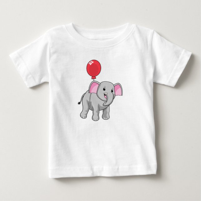 Elephant mit Balloon Baby T-shirt (Vorderseite)