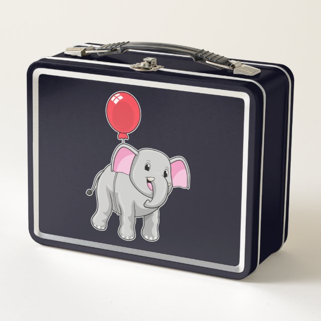 Elephant mit Balloon Metall Brotdose (Vorderseite)