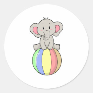 Elephant mit Balloon Runder Aufkleber