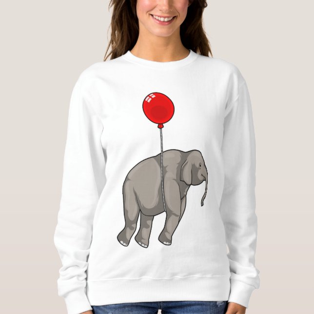 Elephant mit Balloon Sweatshirt (Vorderseite)