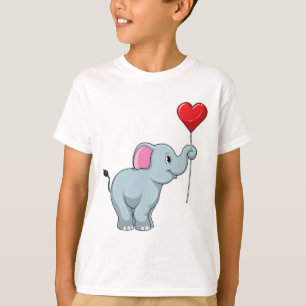 Elephant mit Heart Balloon T-Shirt