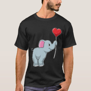 Elephant mit Heart Balloon T-Shirt