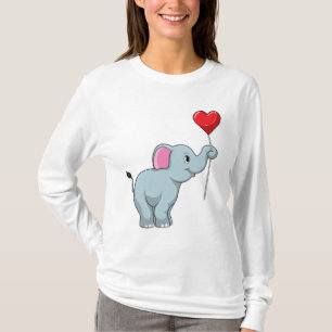 Elephant mit Heart Balloon T-Shirt