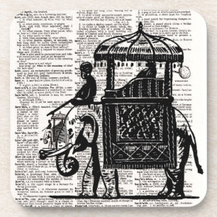 Elephant mit Howdah Dictionary Art Getränkeuntersetzer