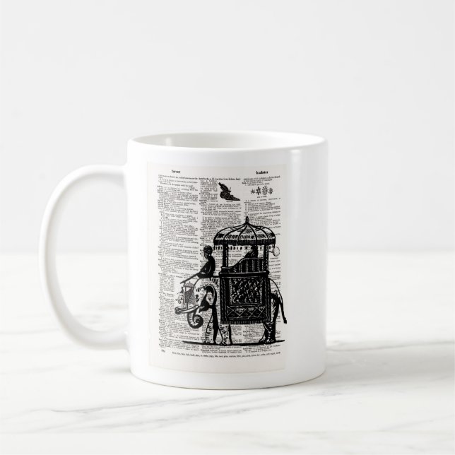 Elephant mit Howdah Dictionary Art Kaffeetasse (Links)