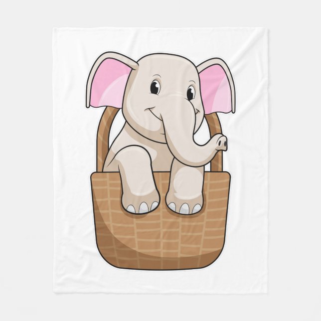 Elephant mit Korbweide Fleecedecke (Vorderseite)