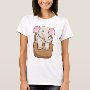 Elephant mit Korbweide T-Shirt