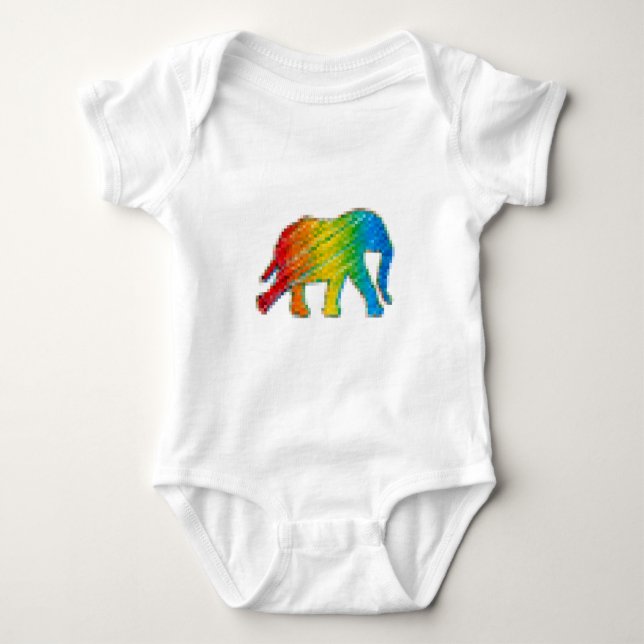 Elephant mit Pixeln Baby Strampler (Vorderseite)
