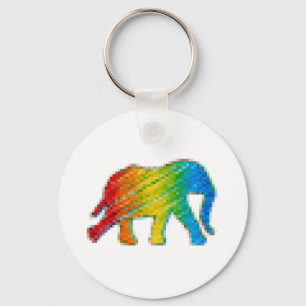 Elephant mit Pixeln Schlüsselanhänger