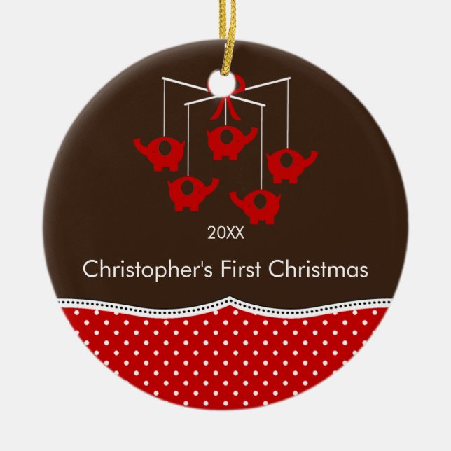 Elephant Mobile Baby's First Christmas Ornament (Vorne)