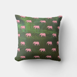 Elephant Modern Baby for Kids Pink Green Kissen
