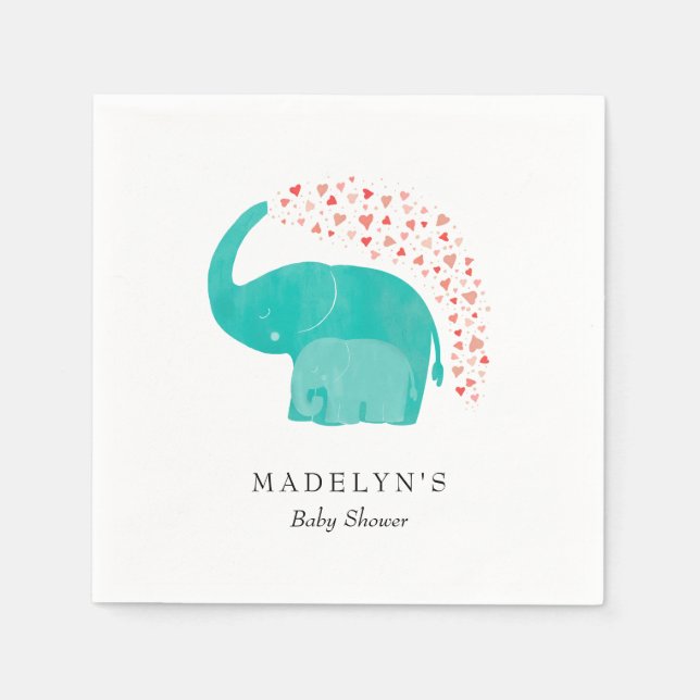 Elephant Mother and Calf Baby Dusche Serviette (Vorderseite)