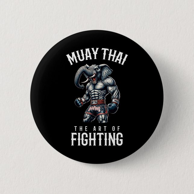 Elephant Muay Thai - Kickboxen und Elephant Thai B Button (Vorderseite)