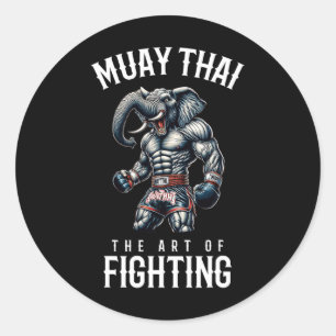 Elephant Muay Thai - Kickboxen und thailändischer Runder Aufkleber