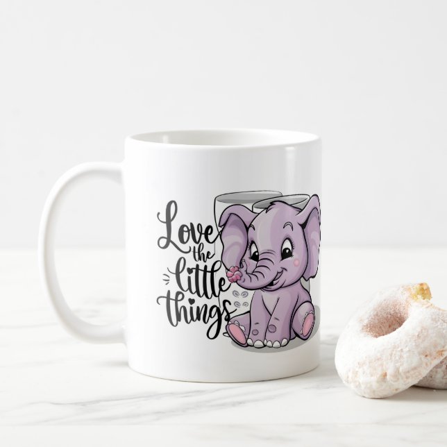 elephant mugs purple cute kaffeetasse (Mit Donut)