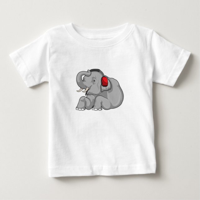 Elephant Music Headphone Baby T-shirt (Vorderseite)