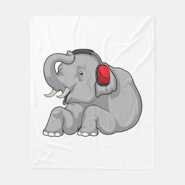 Elephant Music Headphone Fleecedecke (Vorderseite)