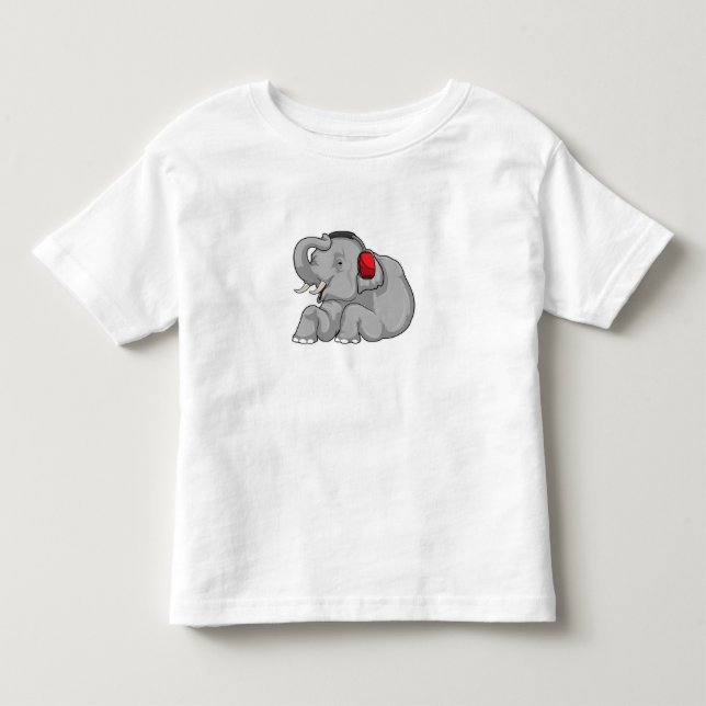Elephant Music Headphone Kleinkind T-shirt (Vorderseite)