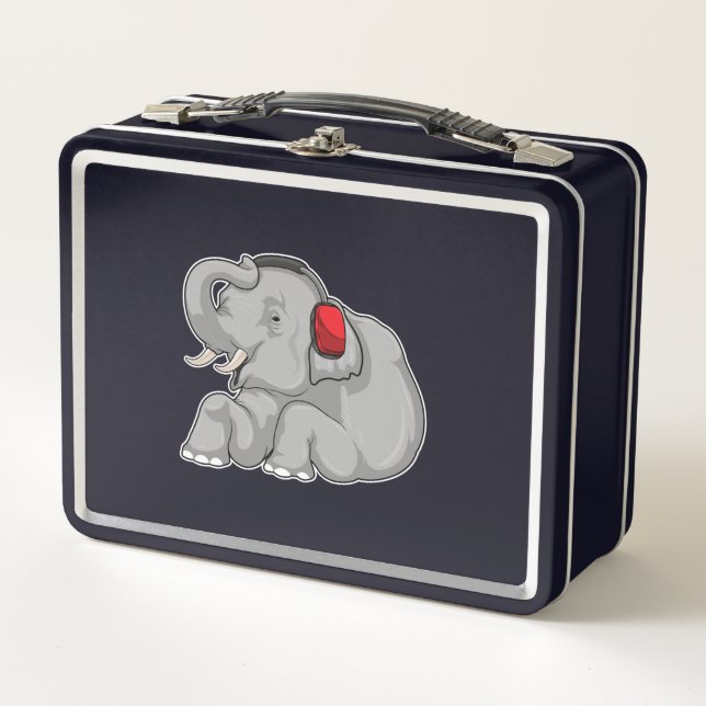 Elephant Music Headphone Metall Brotdose (Vorderseite)