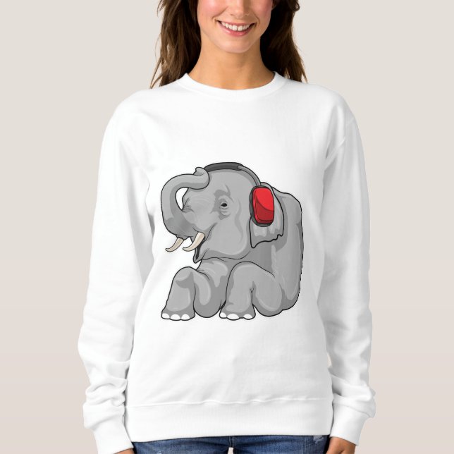 Elephant Music Headphone Sweatshirt (Vorderseite)