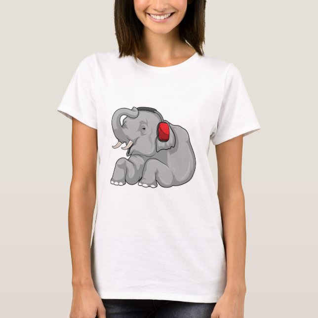 Elephant Music Headphone T-Shirt (Vorderseite)